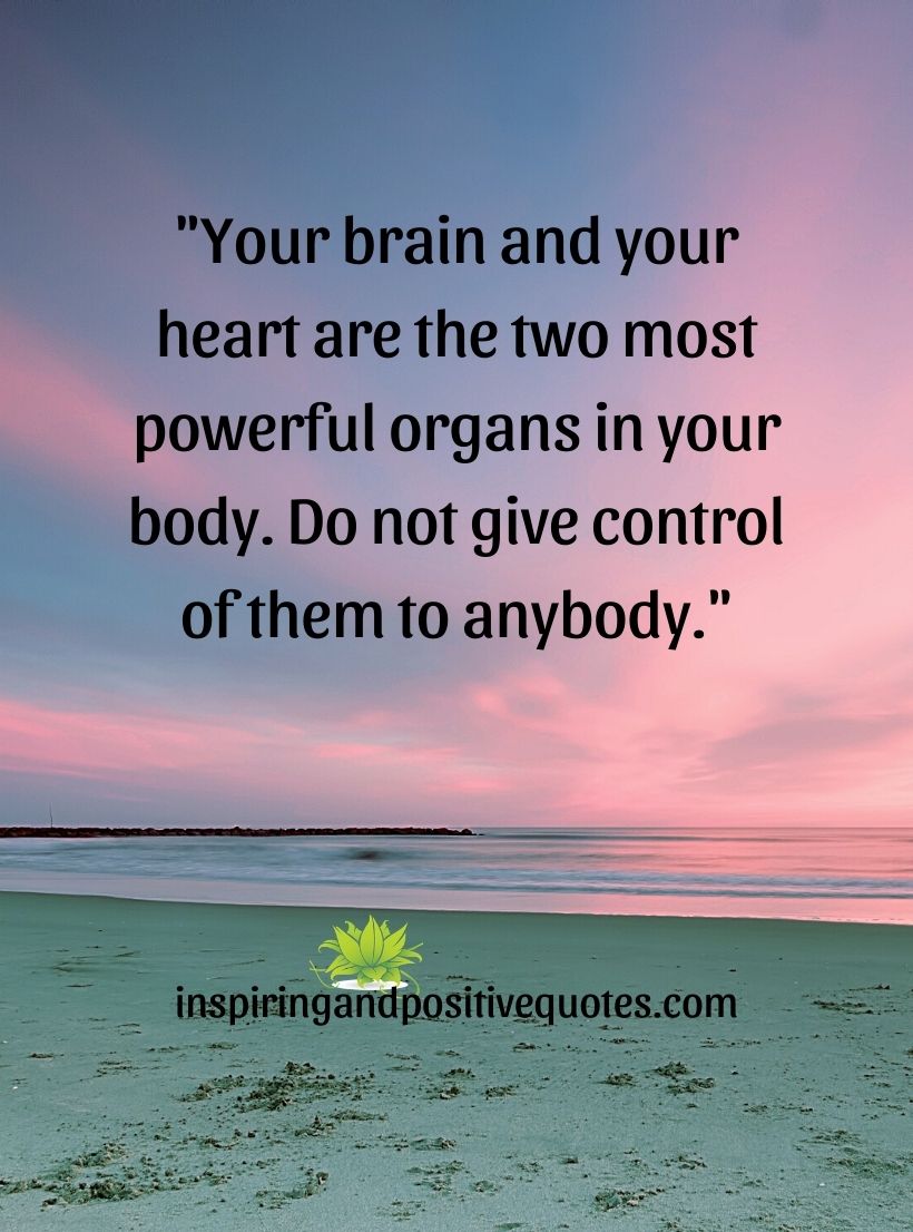 Your brain and your heart are the two most powerful organs ...