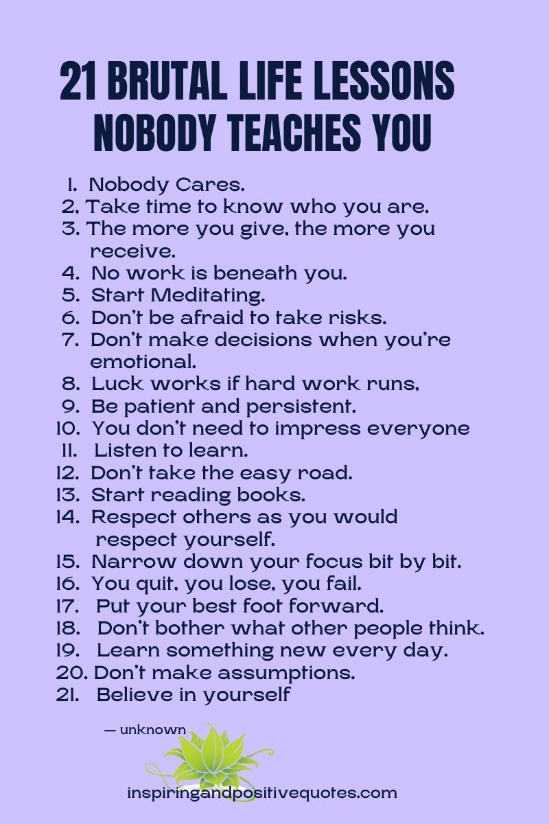 25 Hard Lessons People Learn From Life