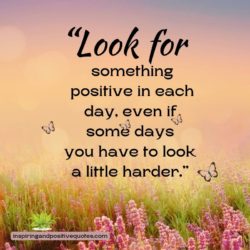 Look for something positive each day. - Inspiring And Positive Quotes