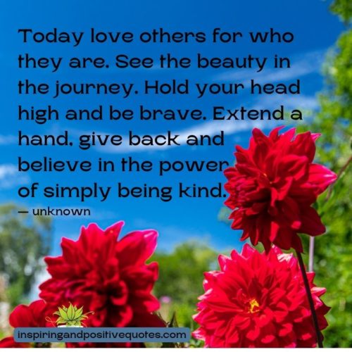 Today love others for who they are. - Inspiring And Positive Quotes